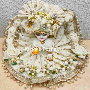 Fancy Premium Quality Poshak With Heavy Mukut For Laddu Gopalji - 55