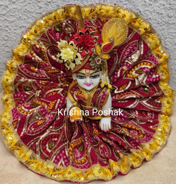 Fancy Premium Fabric Poshak With Heavy Mukut - K13