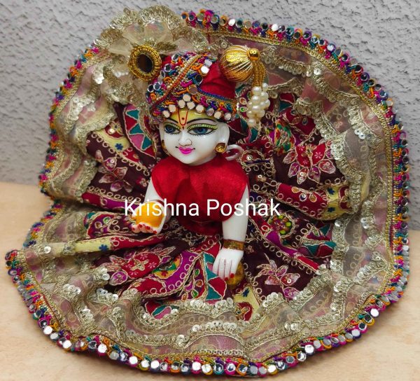 Fancy Premium Fabric Poshak With Heavy Mukut - K9 - Image 4