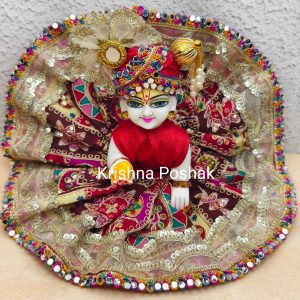 Fancy Premium Fabric Poshak With Heavy Mukut - K9
