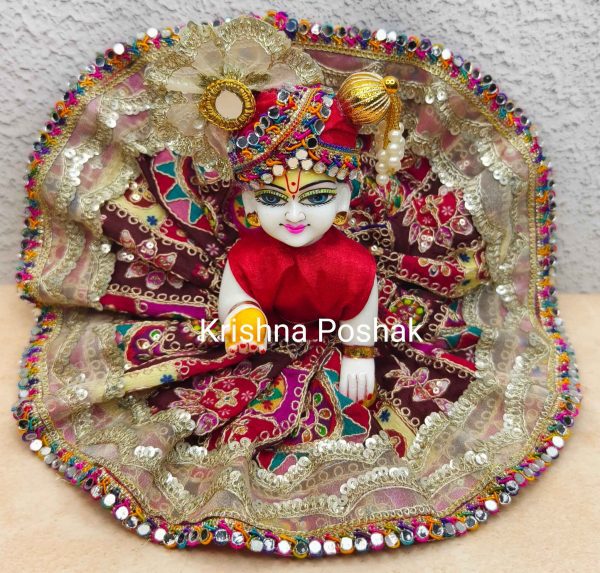 Fancy Premium Fabric Poshak With Heavy Mukut - K9