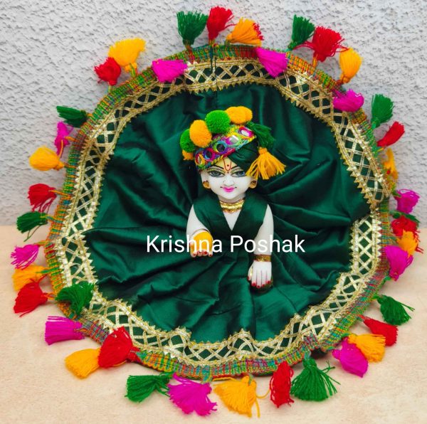 Beautiful Fancy Premium Fabric Poshak With Heavy Mukut - 13