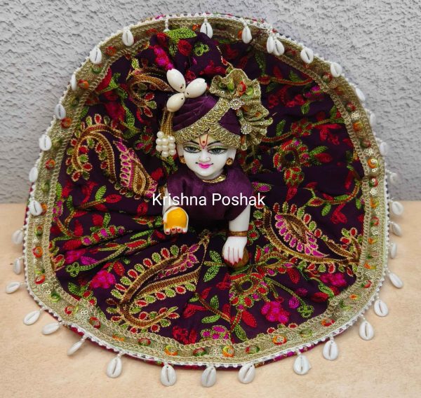 Fancy Premium Fabric Poshak With Heavy Mukut - K8