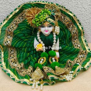 Beautiful Fancy Leheriya Premium Fabric Poshak With Heavy Mukut & Patka- 10