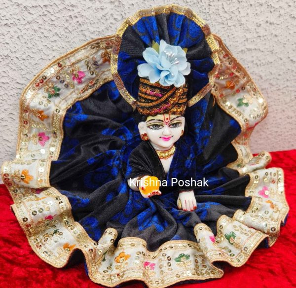 Winter Collection - Velvet Poshak With Fancy Work With Mukut & Patka 28 - Image 3