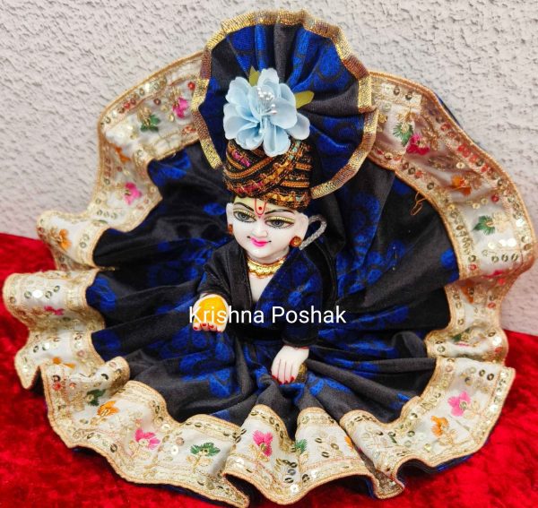 Winter Collection - Velvet Poshak With Fancy Work With Mukut & Patka 28 - Image 4
