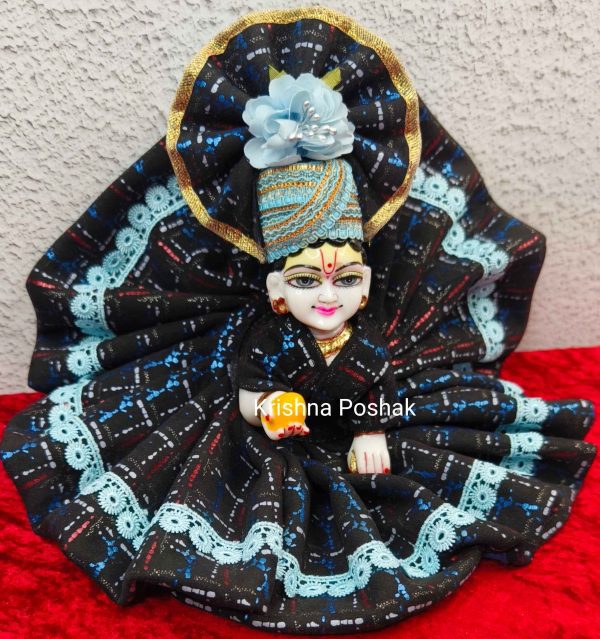 Winter Collection - Velvet Poshak With Fancy Work With Mukut & Patka 27 - Image 4