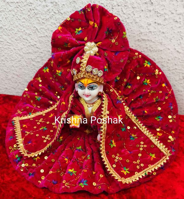 Winter Collection - Velvet Poshak With Fancy Work With Mukut & Patka 08 - Image 2
