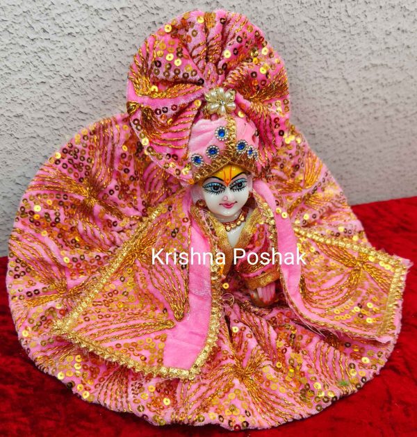 Winter Collection - Velvet Poshak With Fancy Work With Mukut & Patka 04 - Image 3
