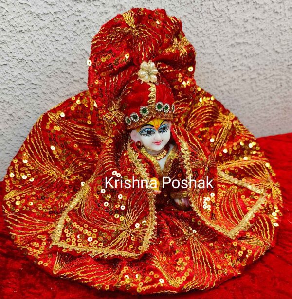 Winter Collection - Velvet Poshak With Fancy Work With Mukut & Patka 06 - Image 2