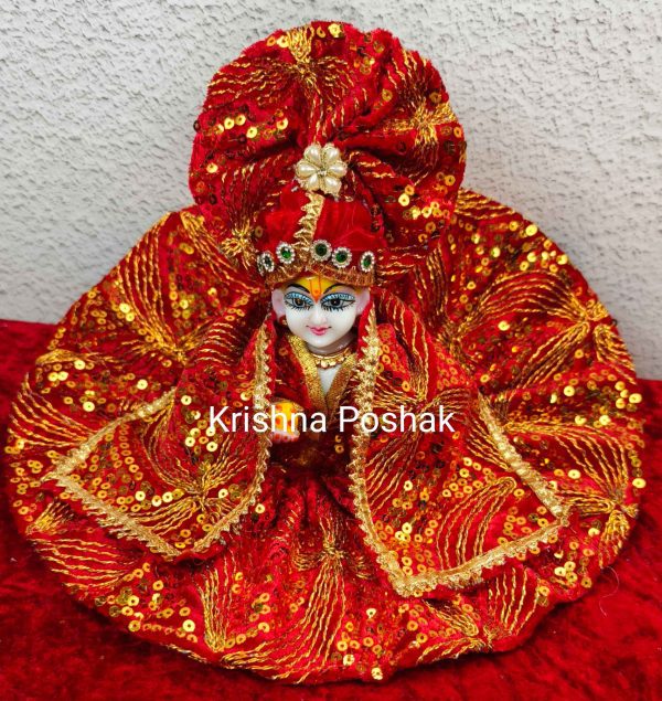 Winter Collection - Velvet Poshak With Fancy Work With Mukut & Patka 06 - Image 3