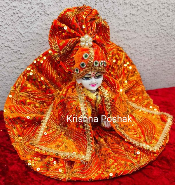 Winter Collection - Velvet Poshak With Fancy Work With Mukut & Patka 03 - Image 2