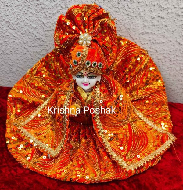 Winter Collection - Velvet Poshak With Fancy Work With Mukut & Patka 03 - Image 3