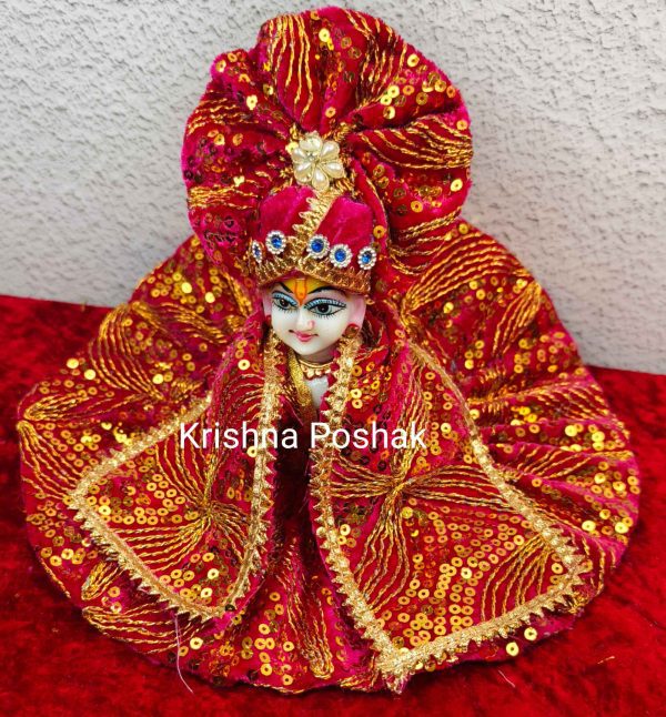 Winter Collection - Velvet Poshak With Fancy Work With Mukut & Patka 05 - Image 2