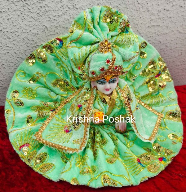 Winter Collection - Velvet Poshak With Fancy Work With Mukut & Patka 13 - Image 3
