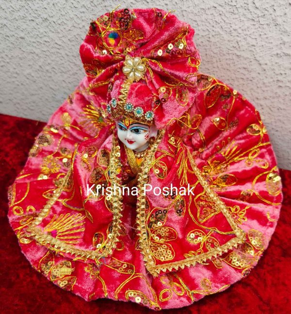 Winter Collection - Velvet Poshak With Fancy Work With Mukut & Patka 07 - Image 2