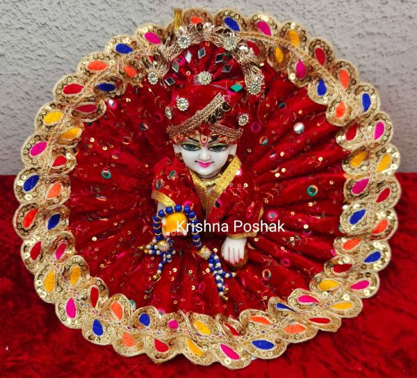 Winter Collection - Velvet Poshak With Fancy Work With Mukut & Patka 11 - Image 4