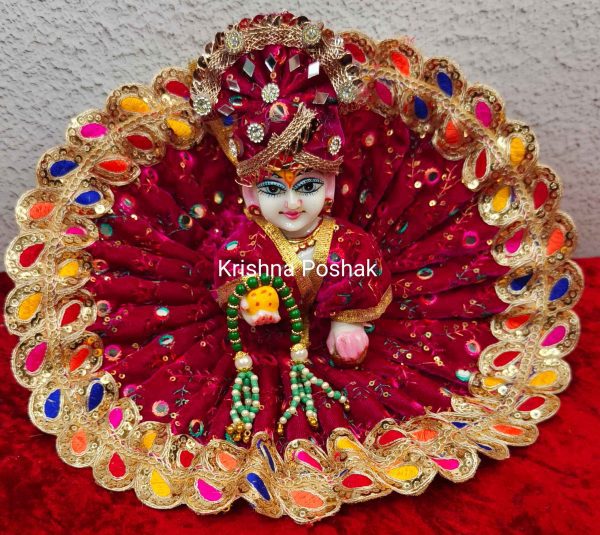 Winter Collection - Velvet Poshak With Fancy Work With Mukut & Patka 12