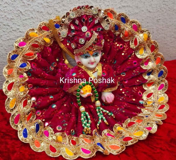 Winter Collection - Velvet Poshak With Fancy Work With Mukut & Patka 12 - Image 3