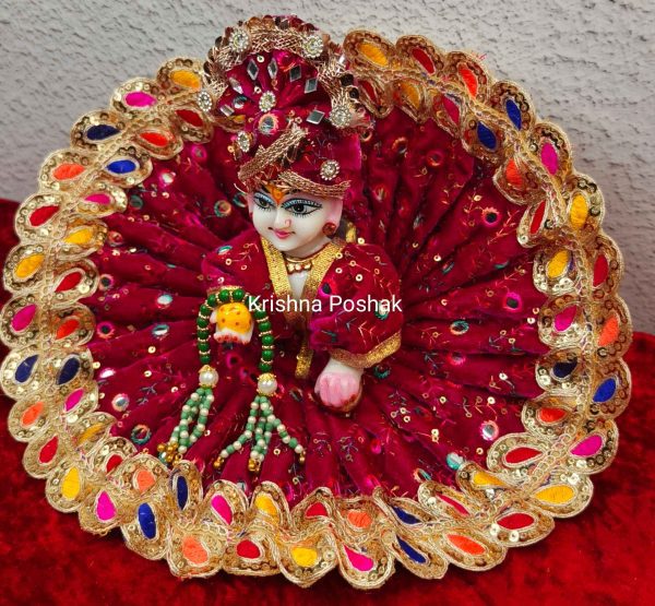 Winter Collection - Velvet Poshak With Fancy Work With Mukut & Patka 12 - Image 2