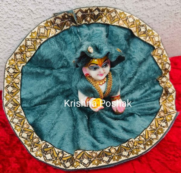 Winter Collection - Velvet Poshak With Fancy Work With Mukut & Patka 19 - Image 3