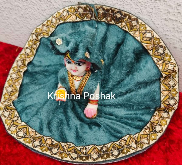 Winter Collection - Velvet Poshak With Fancy Work With Mukut & Patka 19 - Image 4
