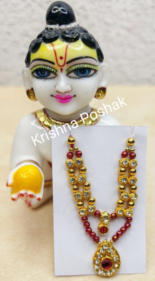 Ad Stone Moti Mala For Ladoo Gopal Ji- Size 4no- 6no - Image 5