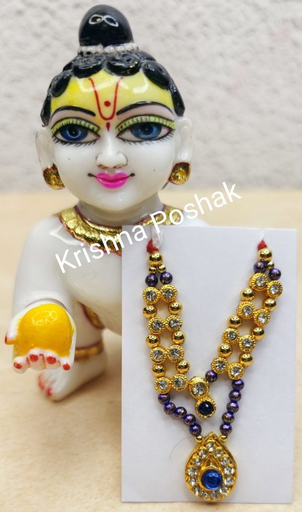 Ad Stone Moti Mala For Ladoo Gopal Ji- Size 4no- 6no - Image 4
