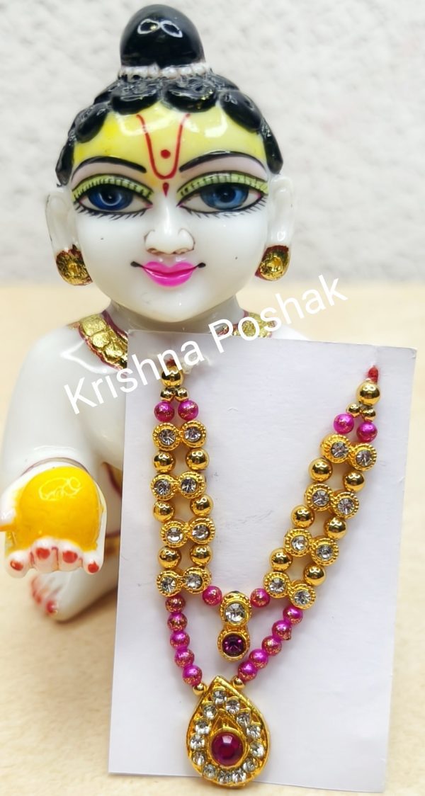 Ad Stone Moti Mala For Ladoo Gopal Ji- Size 4no- 6no