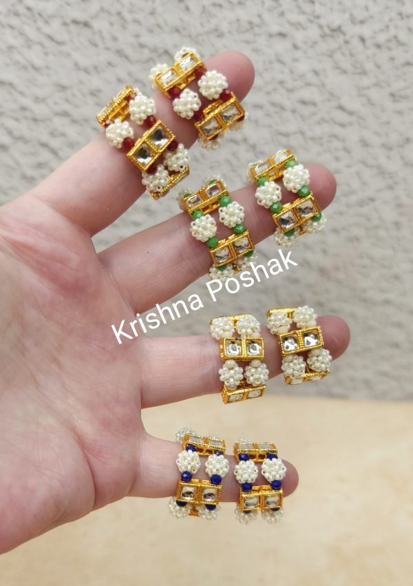 Beautiful Ad Stone Moti Bangles For Radha Krishna JI kP-01