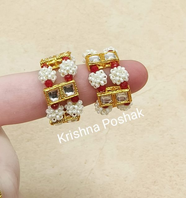 Beautiful Ad Stone Moti Bangles For Radha Krishna JI kP-01 - Image 5