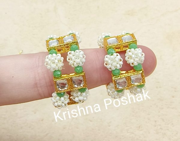 Beautiful Ad Stone Moti Bangles For Radha Krishna JI kP-01 - Image 4
