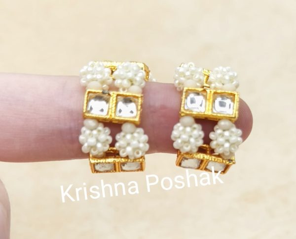 Beautiful Ad Stone Moti Bangles For Radha Krishna JI kP-01 - Image 3
