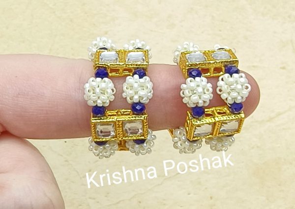 Beautiful Ad Stone Moti Bangles For Radha Krishna JI kP-01 - Image 2
