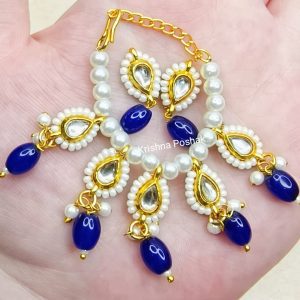 Beautiful Ad Stone Moti Mala Set With Earrings  For Ladoo Gopal Ji- Kp1