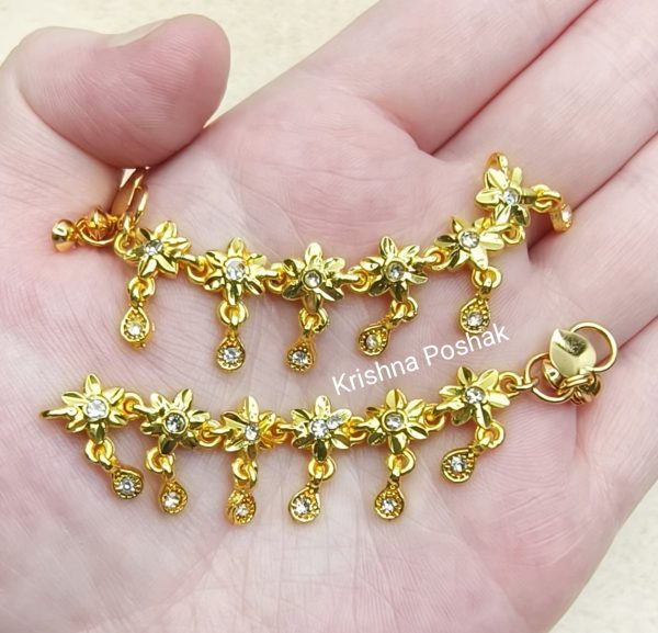Beautiful Ad Stone Payal For Radha Krishna Ji Kp1