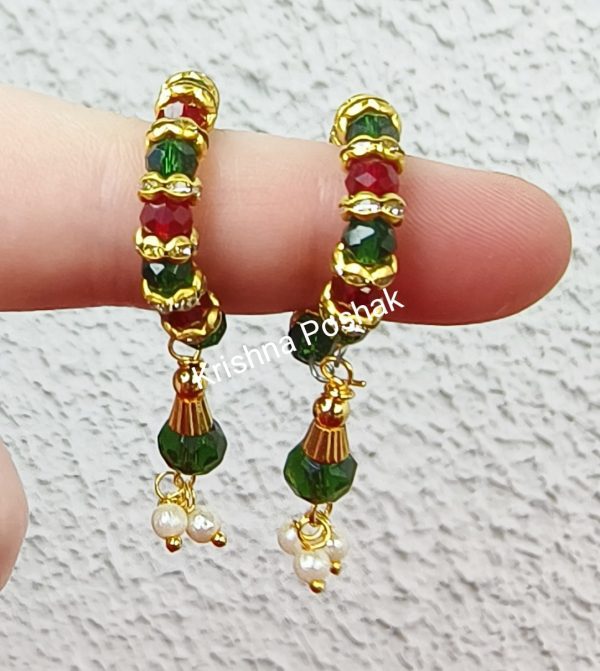 Beautiful Ad Stone Moti Bangles For Radha Krishna JI 