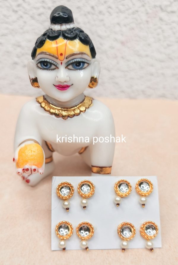 Earring for Laddu Gopalji Sticking Tops (Pair)-1