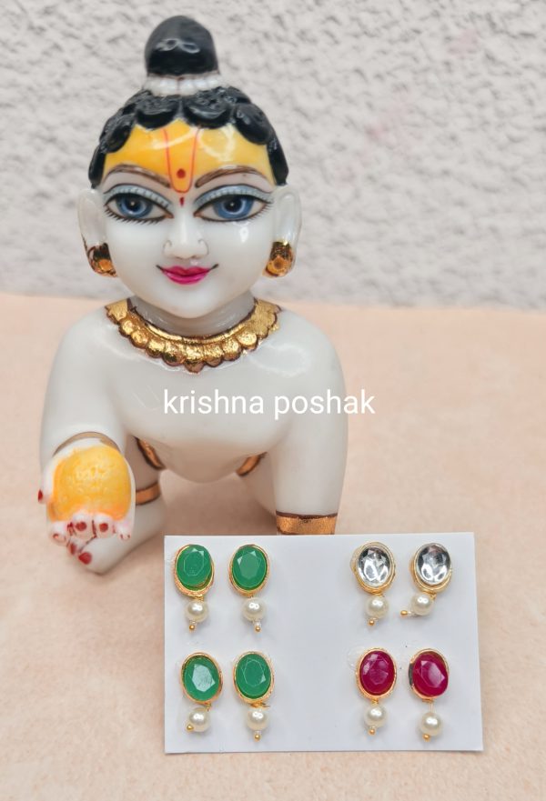 Earring for Laddu Gopalji Sticking Tops (Pair)-9