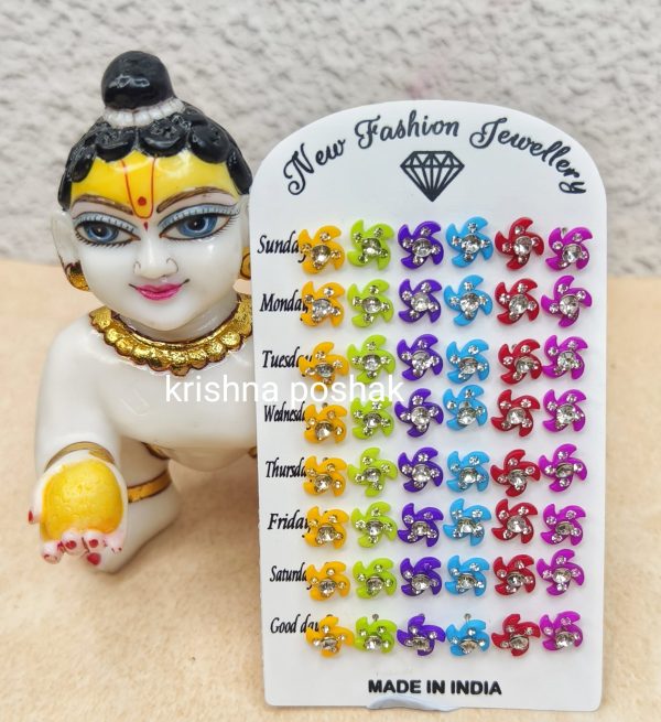 Earrings For Laddu Gopal Ji Tops (Pair)-3