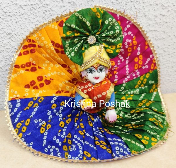Fancy Bandhani Poshak For Laddu Gopalji - AP1 - Image 3