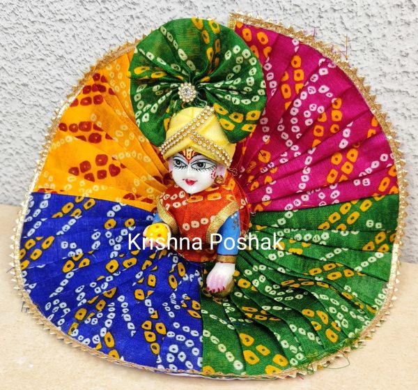 Fancy Bandhani Poshak For Laddu Gopalji - AP1 - Image 2