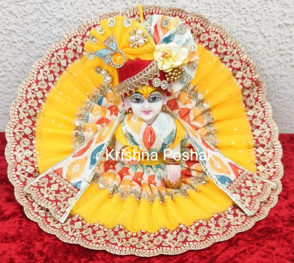 Premium Quality Beautiful Festival Collection Poshak With Heavy Mukut And Patka - 1 - Image 4