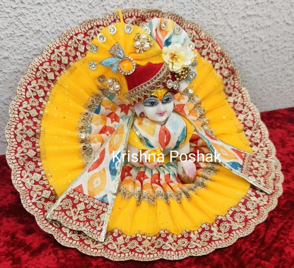 Premium Quality Beautiful Festival Collection Poshak With Heavy Mukut And Patka - 1 - Image 2