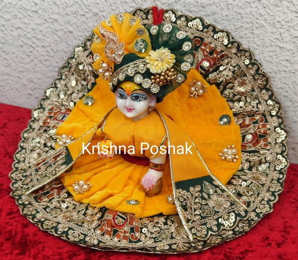 Premium Quality Beautiful Festival Collection Poshak With Heavy Mukut And Patka - 2 - Image 3