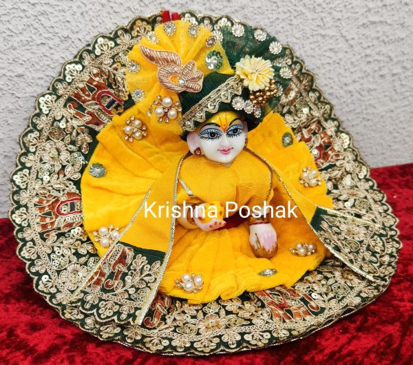 Premium Quality Beautiful Festival Collection Poshak With Heavy Mukut And Patka - 2 - Image 2