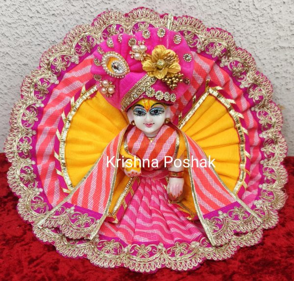 Premium Quality Beautiful Festival Collection Poshak With Heavy Mukut And Patka - 3 - Image 4