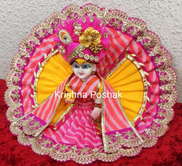 Premium Quality Beautiful Festival Collection Poshak With Heavy Mukut And Patka - 3 - Image 3