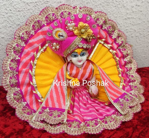 Premium Quality Beautiful Festival Collection Poshak With Heavy Mukut And Patka - 3 - Image 2