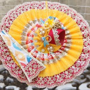Premium Quality Beautiful Festival Collection Poshak With Heavy Mukut And Patka - 1